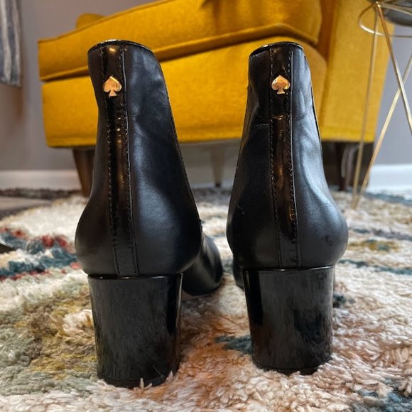 kate spade Shoes - Kate Spade New York Leather Slip-On Heeled Booties